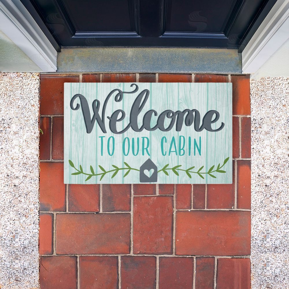 Amanda McGee | Cabin Welcome Whimsical Script Non-Woven Door Mat