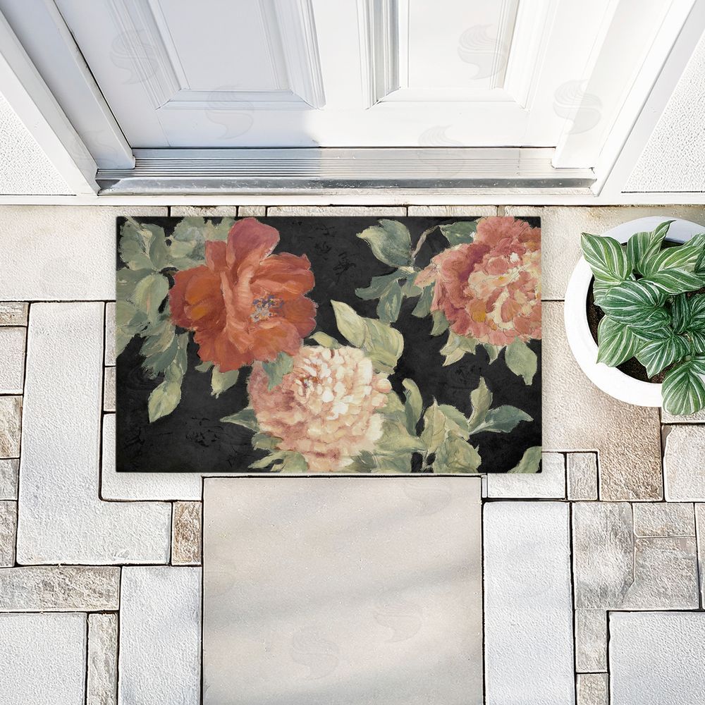 Lanie Loreth | Beauty Of The Blossom on Black Non-Woven Door Mat