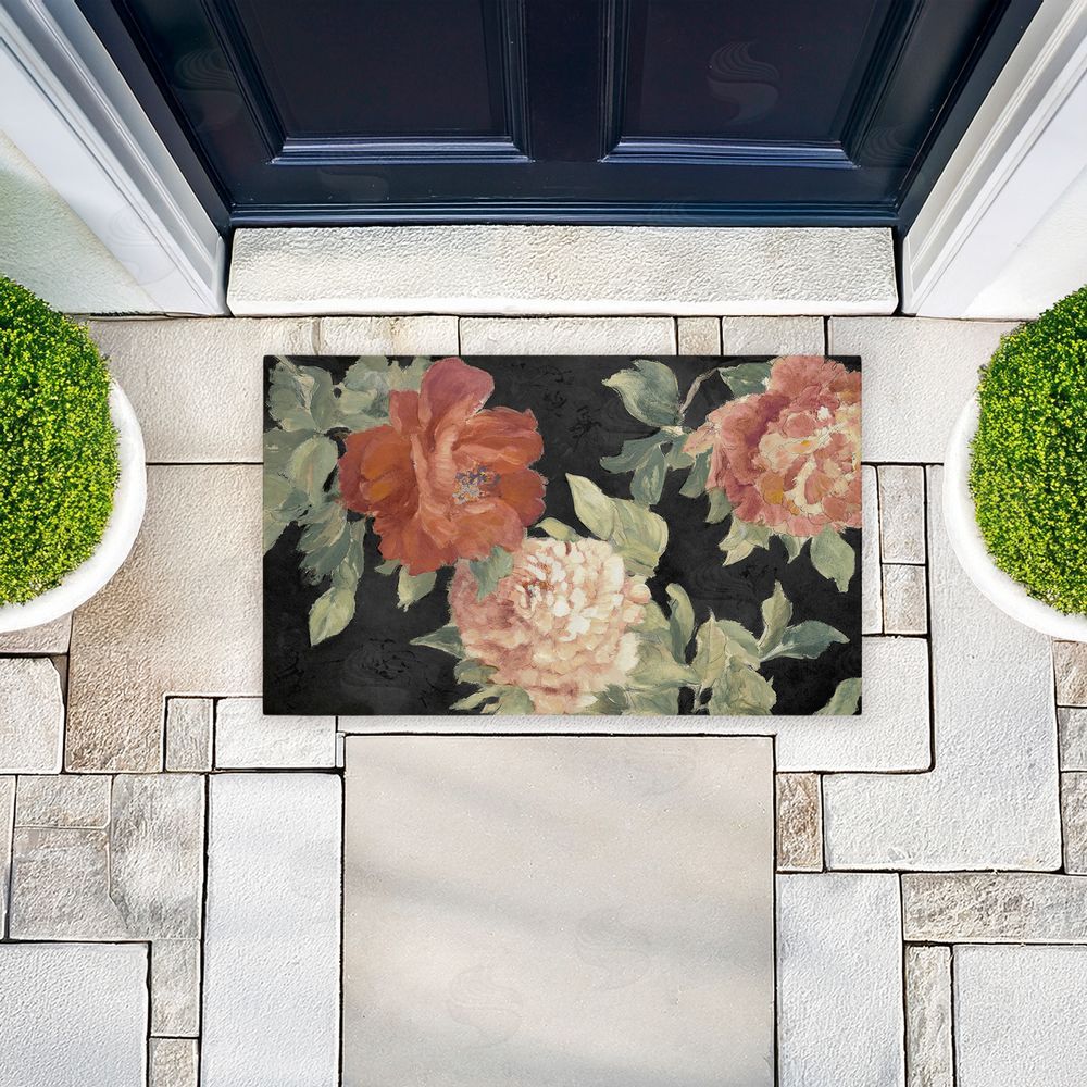 Lanie Loreth | Beauty Of The Blossom on Black Non-Woven Door Mat