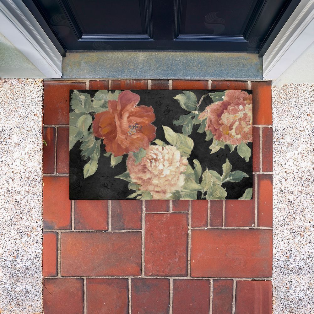 Lanie Loreth | Beauty Of The Blossom on Black Non-Woven Door Mat