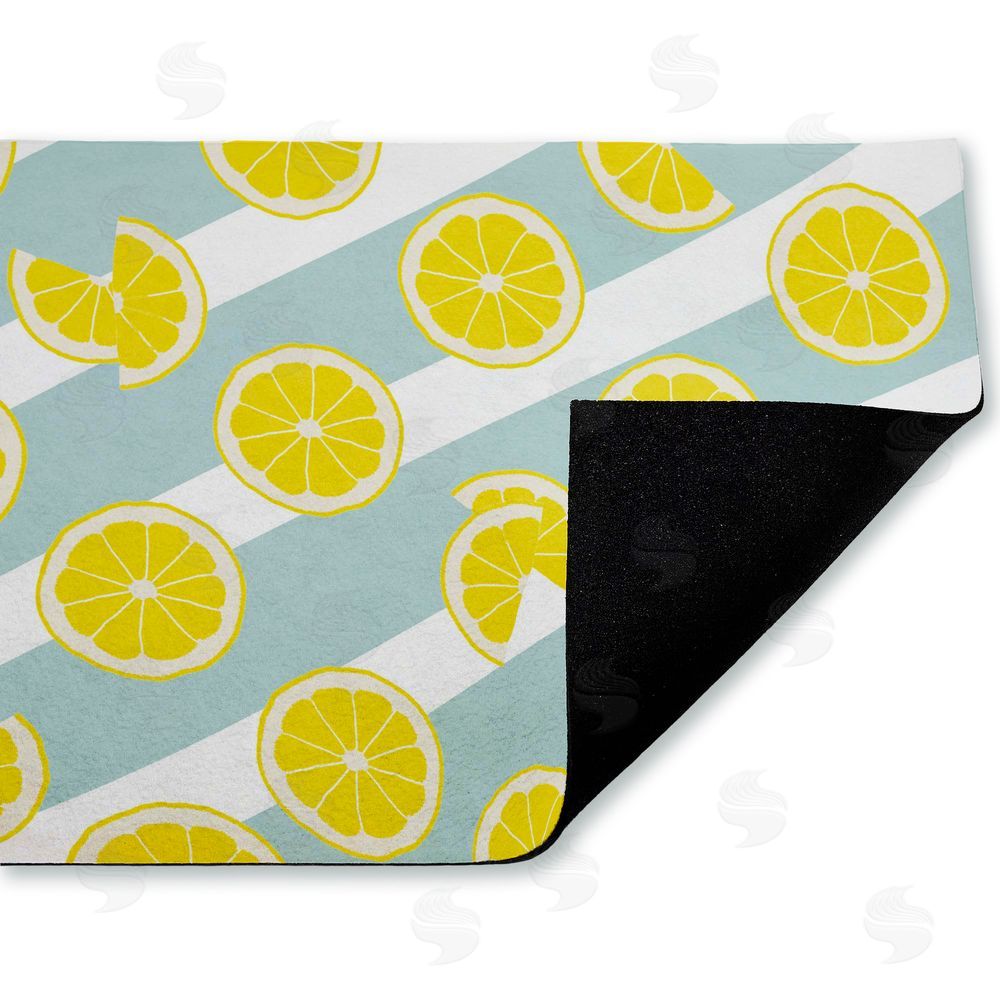 Anna Quach | Kitchen Lemony Stripes Non-Woven Door Mat