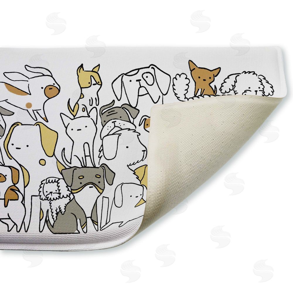 Lucinda Wei | Eclectic Dog Breeds Plush Bath Mat
