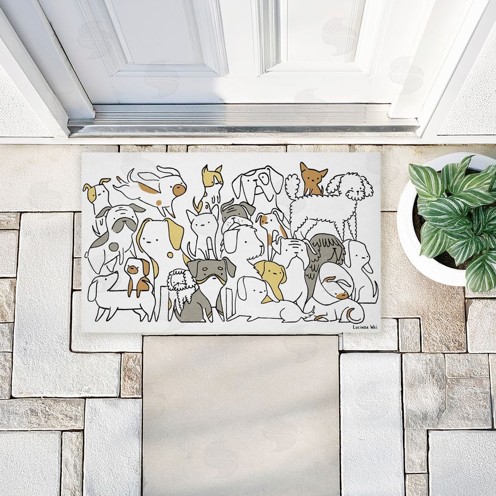 Lucinda Wei | Eclectic Dog Breeds Non-Woven Door Mat