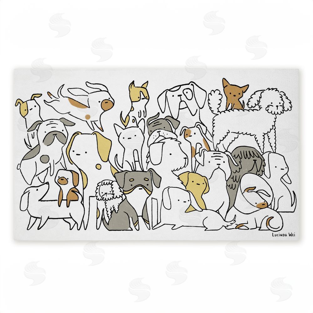 Lucinda Wei | Eclectic Dog Breeds Non-Woven Door Mat