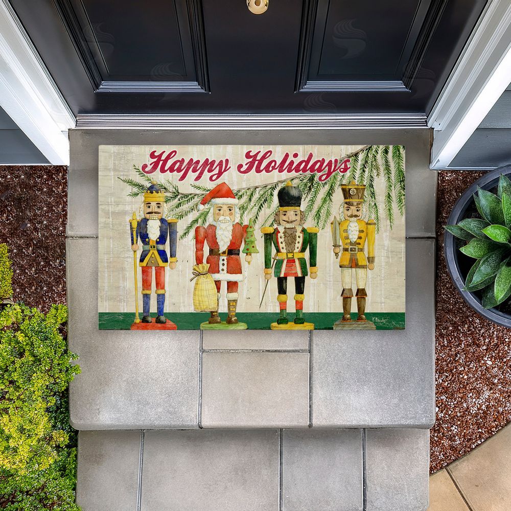 Paul Brent | Classic Nutcrackers Happy Holidays Non-Woven Door Mat
