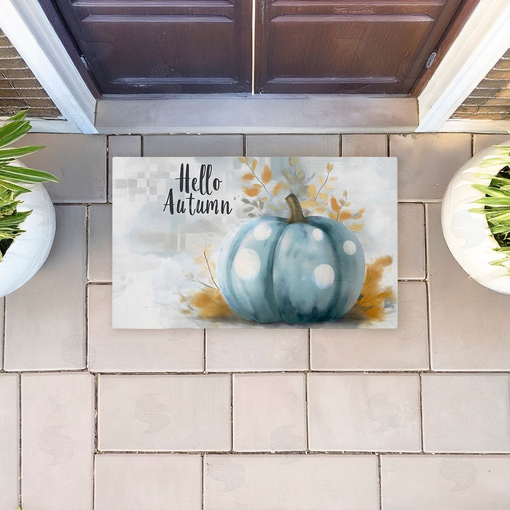 Creative Studio | Hello Autumn Blue Pumpkin Non-Woven Door Mat