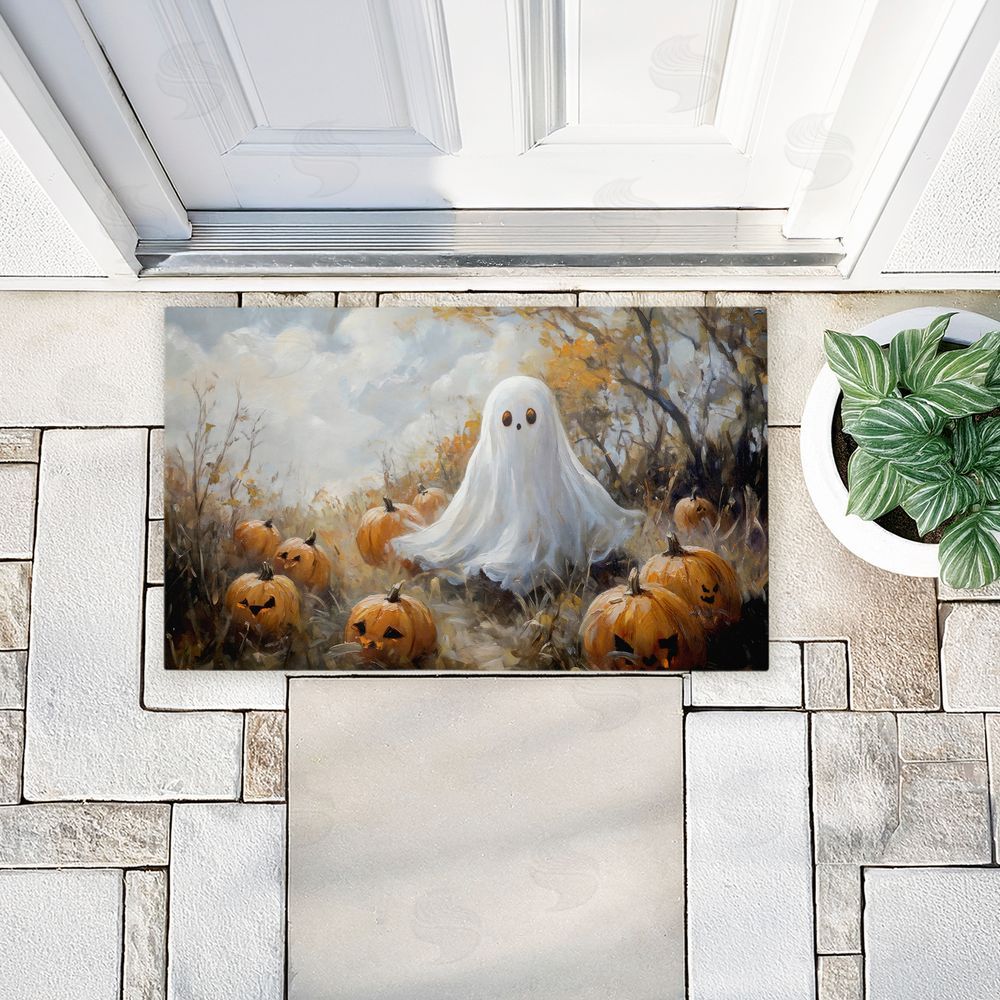 Creative Studio | Ghost in Field of Pumpkins Non-Woven Door Mat