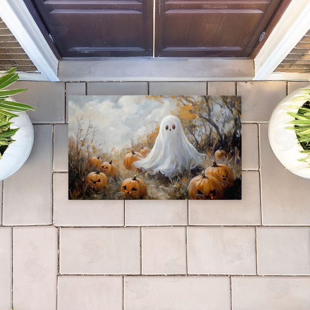 Creative Studio | Ghost in Field of Pumpkins Non-Woven Door Mat