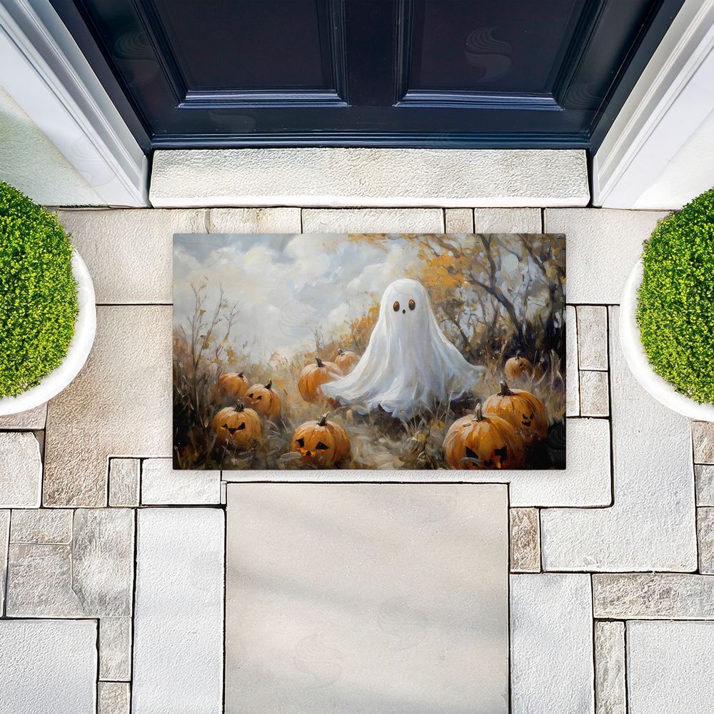 Creative Studio | Ghost in Field of Pumpkins Non-Woven Door Mat