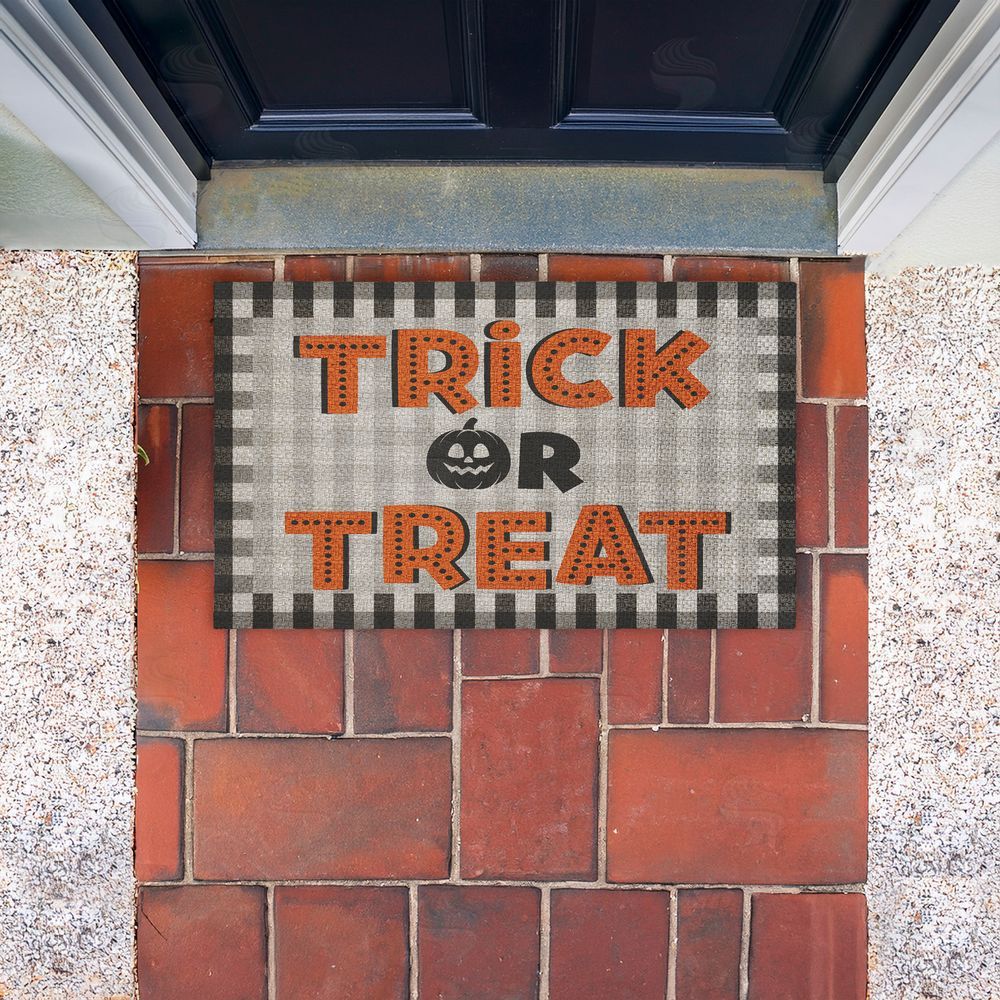 Marcus Prime | Trick Or Treat Gingham Faux Sisal Door Mat