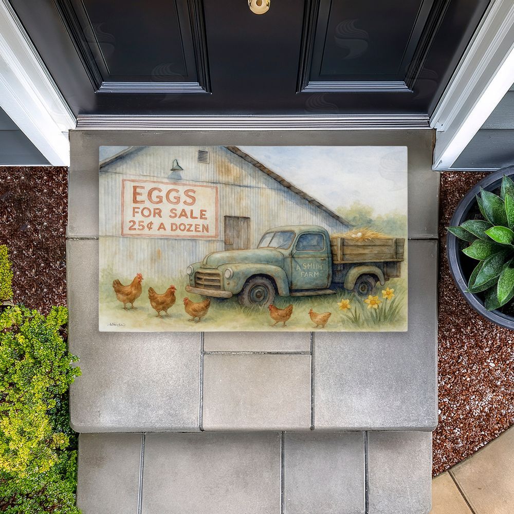 Antony Smith | Eggs For Sale Farmhouse Non-Woven Door Mat
