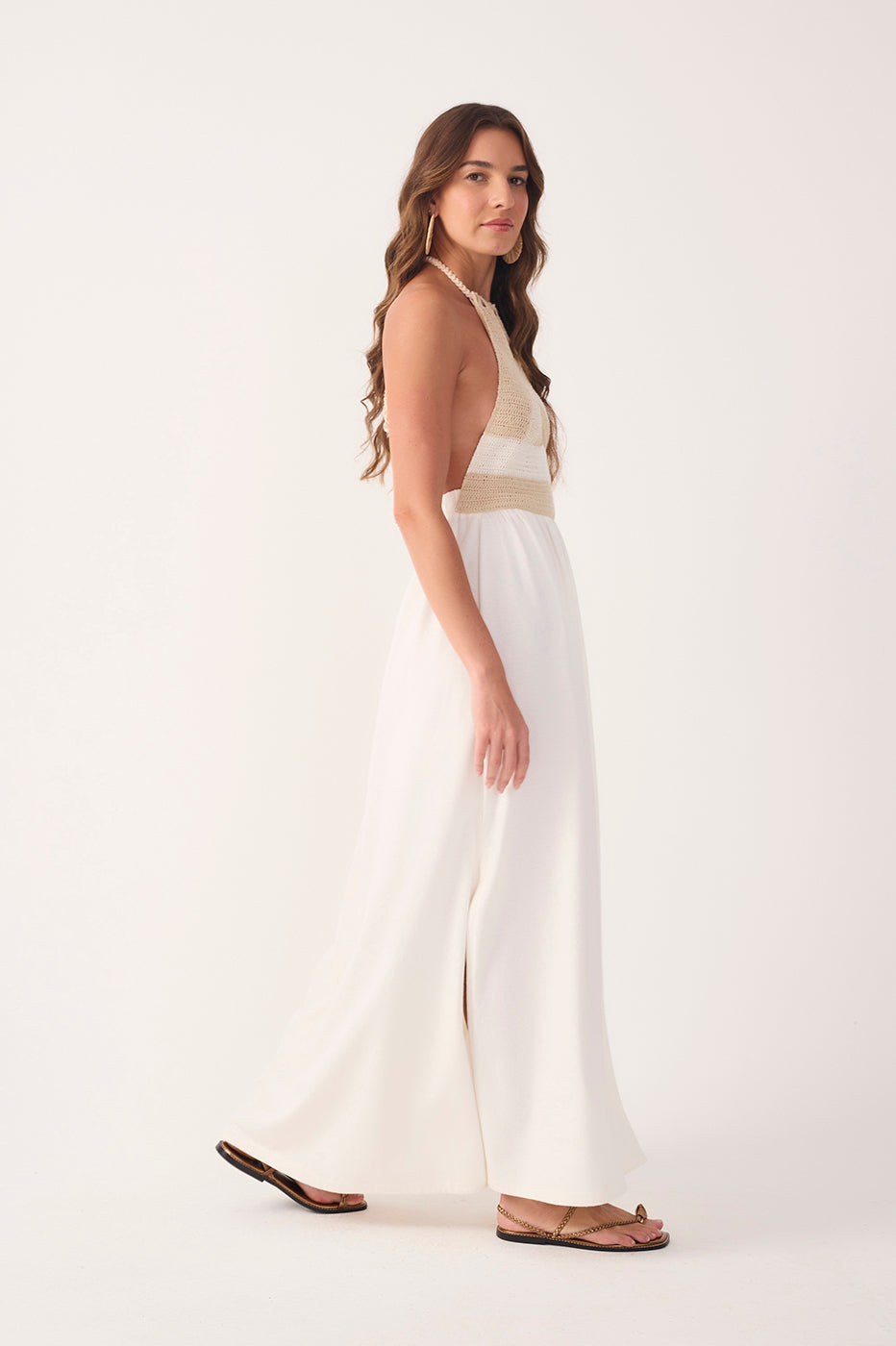 OFF-WHITE SUNSET CROCHET MAXI DRESS