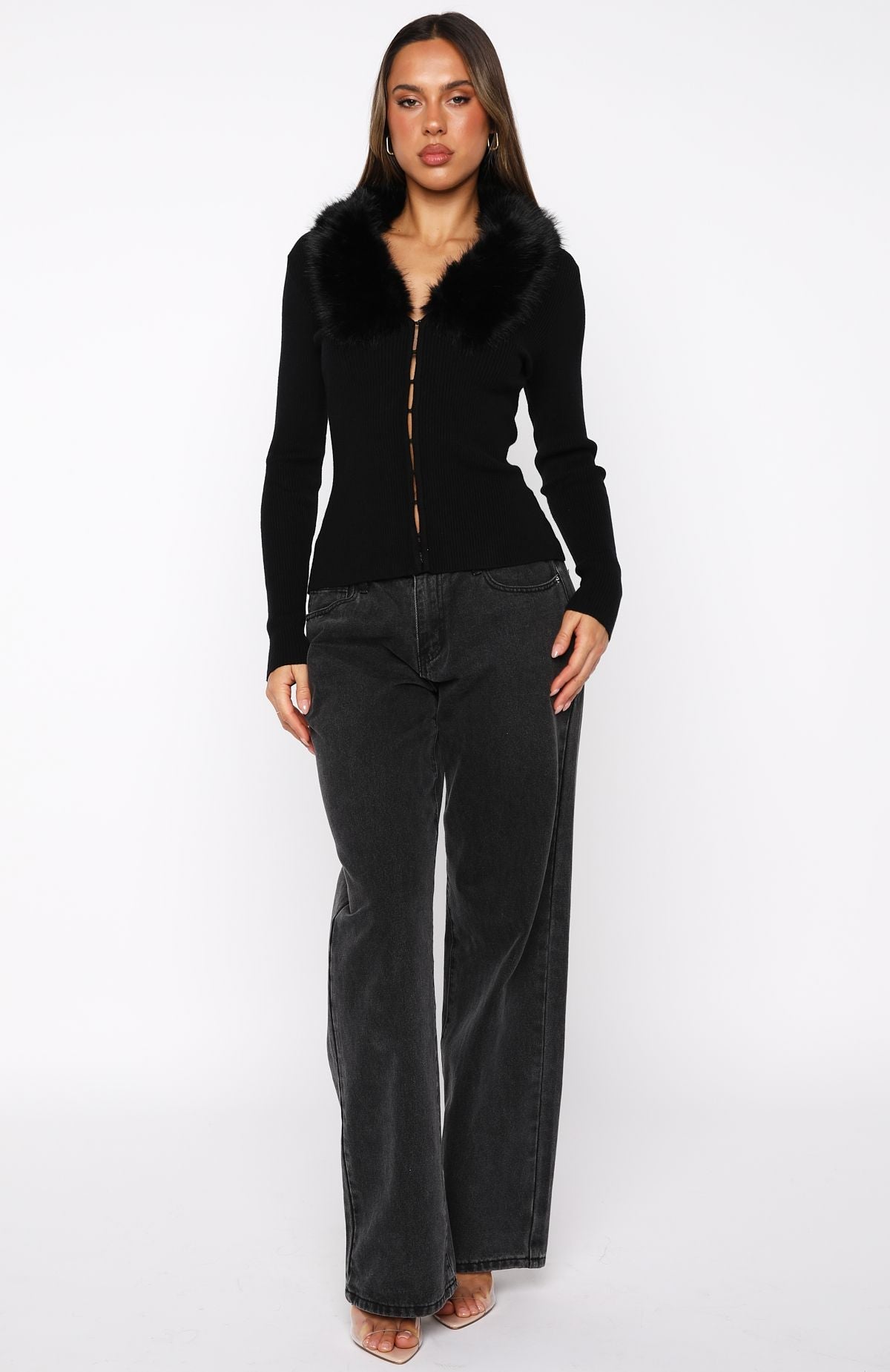 All Bundled Up Knit Cardigan Black