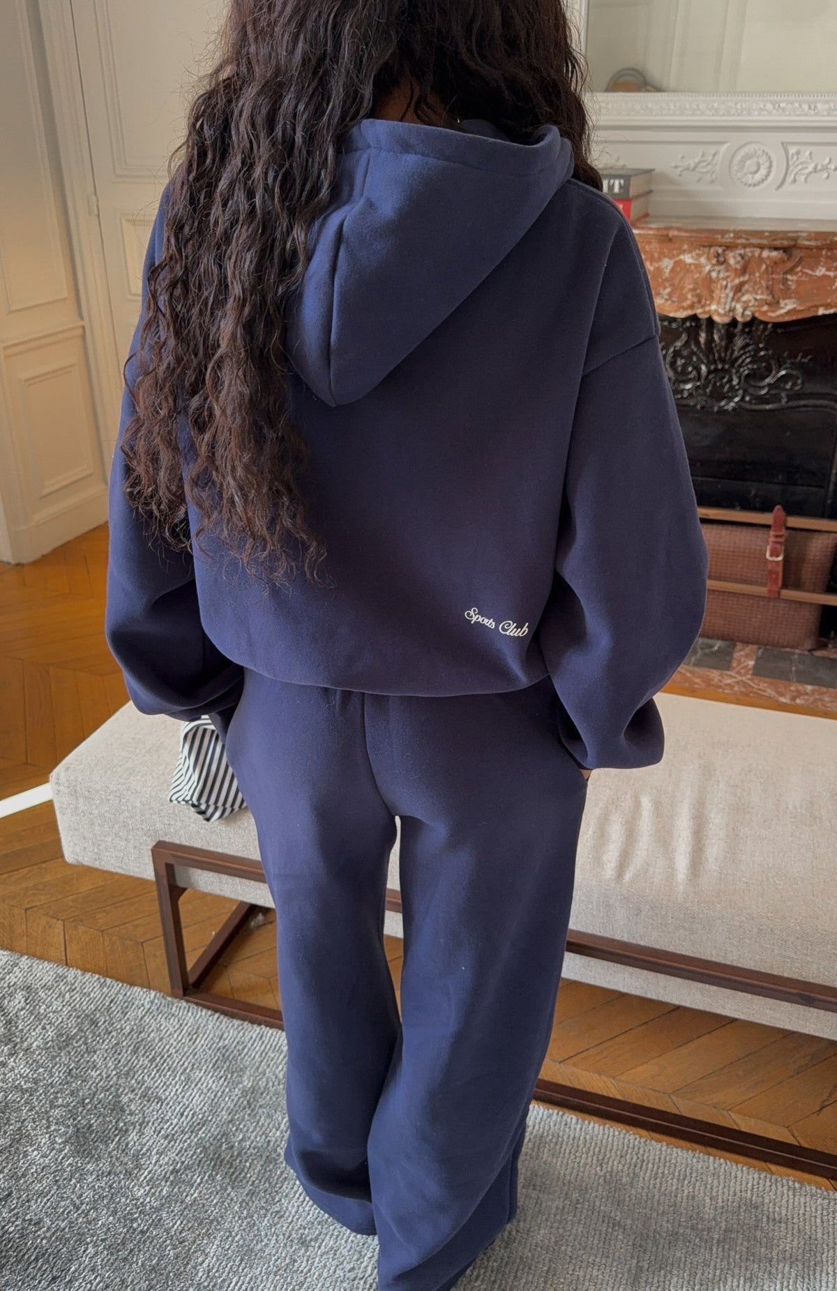 Club 14 Allie Boxy Zip Front Hoodie Navy